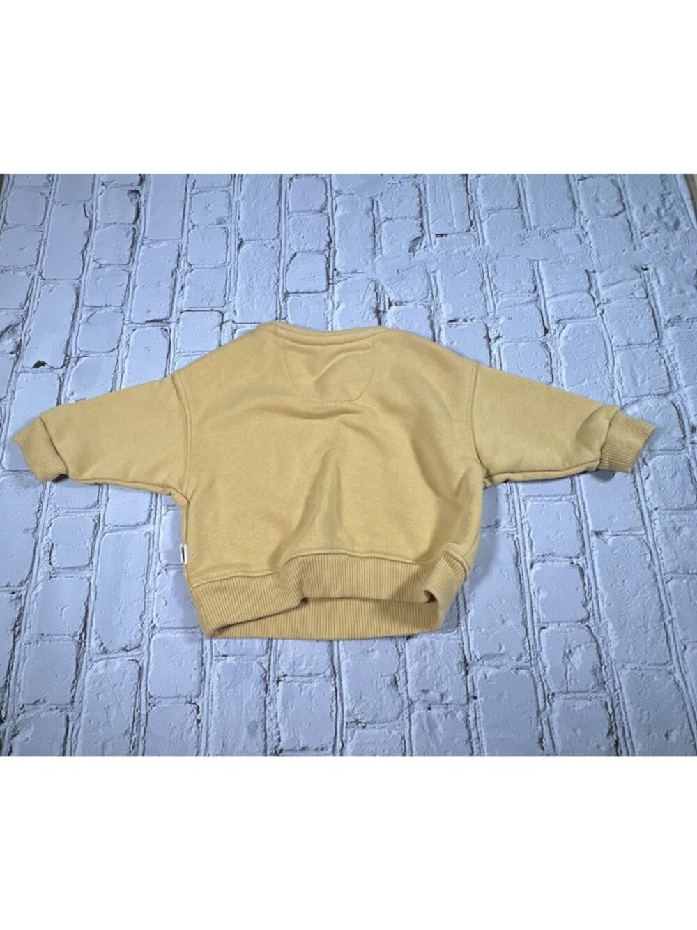 Easy Peasy 0-3 Months Baby Smile Mustard Yellow Gold Sweatshirt - Picture 5 of 7